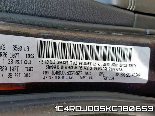 1C4RDJDG5KC780653 фото 2