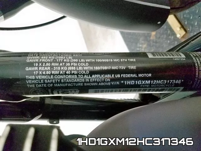 1HD1GXM12HC317346 фото 2