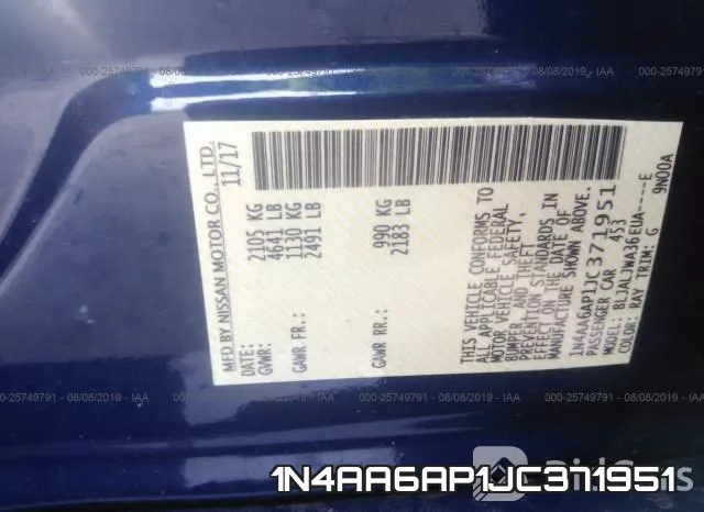 1N4AA6AP1JC371951 фото 10