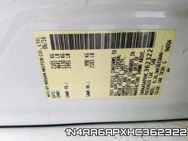1N4AA6APXHC362322 фото 2