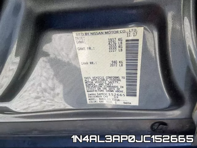 1N4AL3AP0JC152665 фото 2