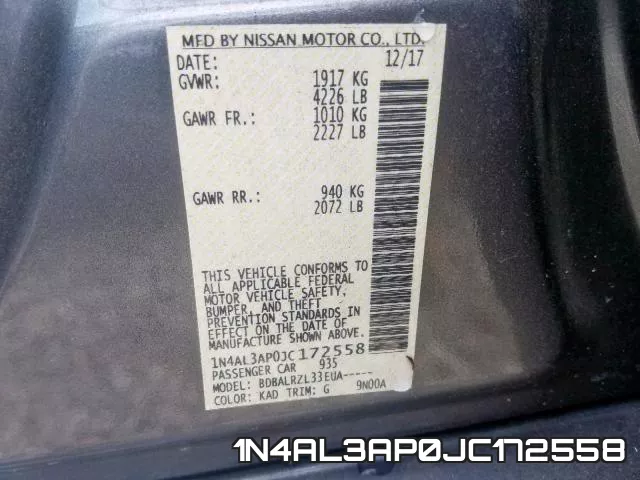 1N4AL3AP0JC172558 фото 2