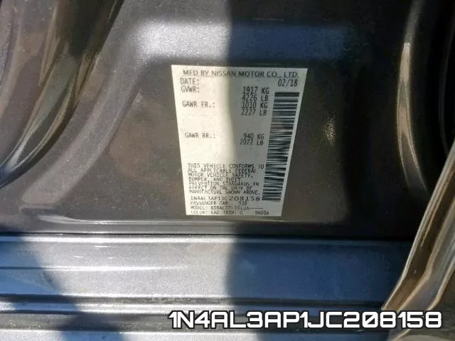 1N4AL3AP1JC208158 фото 2
