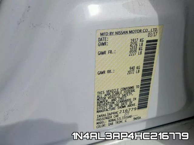 1N4AL3AP4HC216779 фото 2