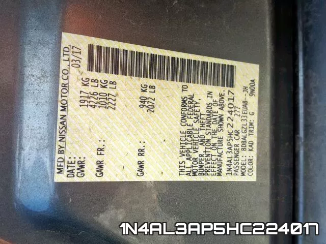 1N4AL3AP5HC224017 фото 2