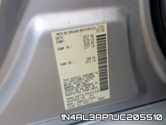 1N4AL3AP7JC205510 фото 2
