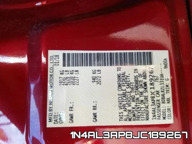 1N4AL3AP8JC189267 фото 2