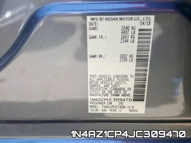 1N4AZ1CP4JC309470 фото 2