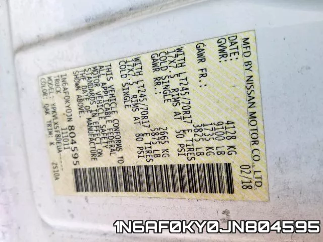 1N6AF0KY0JN804595 фото 2