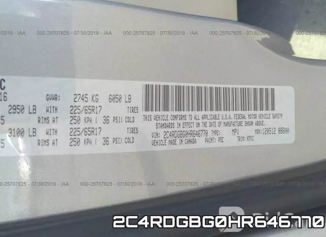 2C4RDGBG0HR646770 фото 10