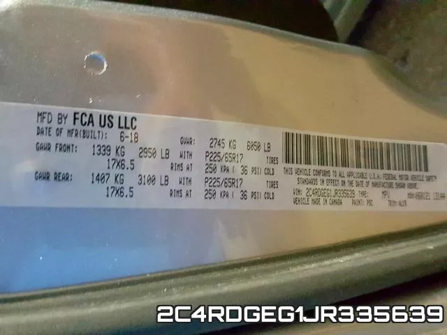 2C4RDGEG1JR335639 фото 2
