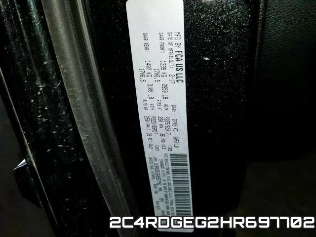 2C4RDGEG2HR697702 фото 2