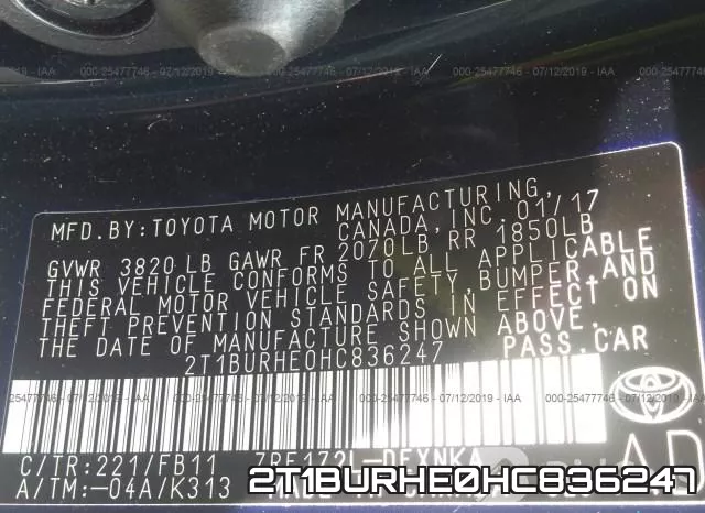 2T1BURHE0HC836247 фото 10
