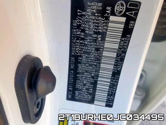 2T1BURHE0JC034495 фото 2