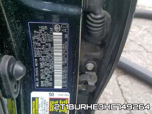 2T1BURHE3HC749264 фото 2