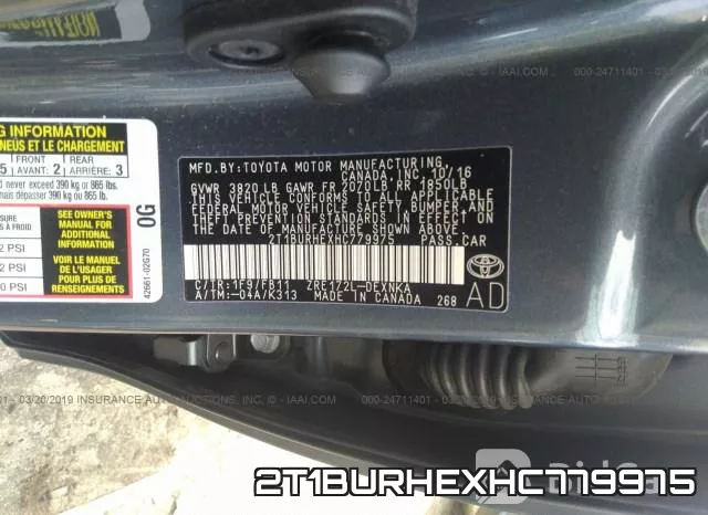 2T1BURHEXHC779975 фото 10