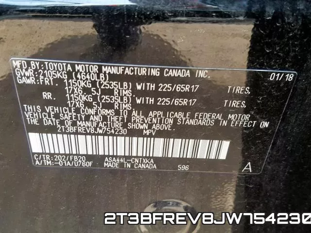 2T3BFREV8JW754230 фото 2