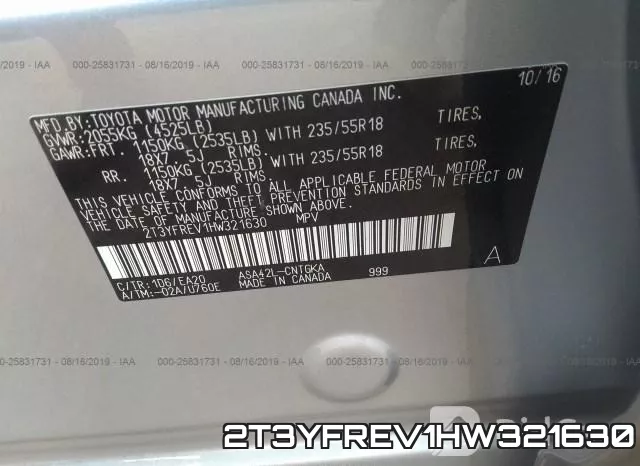 2T3YFREV1HW321630 фото 10