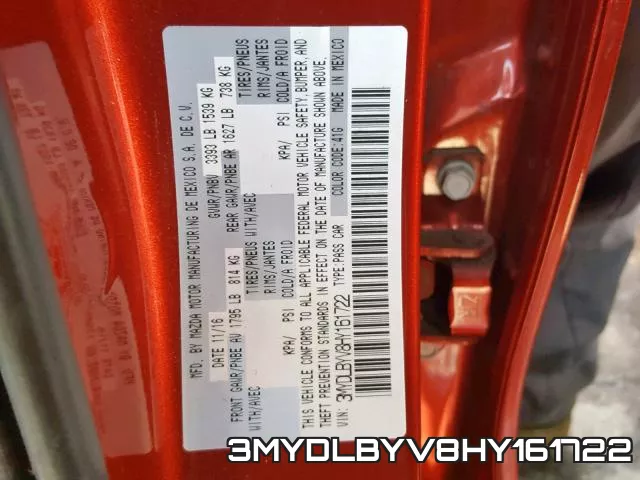 3MYDLBYV8HY161722 фото 2