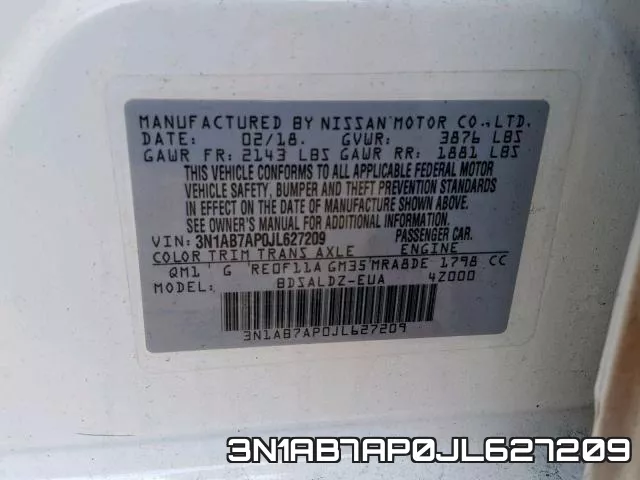 3N1AB7AP0JL627209 фото 2