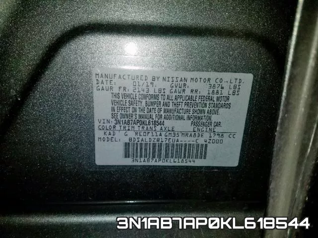3N1AB7AP0KL618544 фото 2