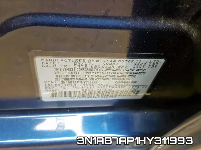 3N1AB7AP1HY311993 фото 2