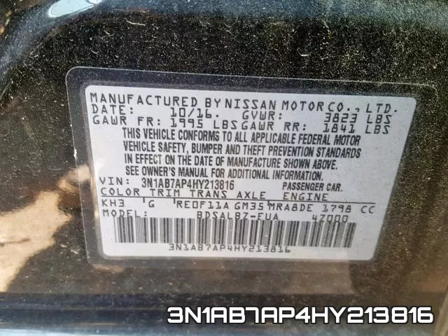 3N1AB7AP4HY213816 фото 2