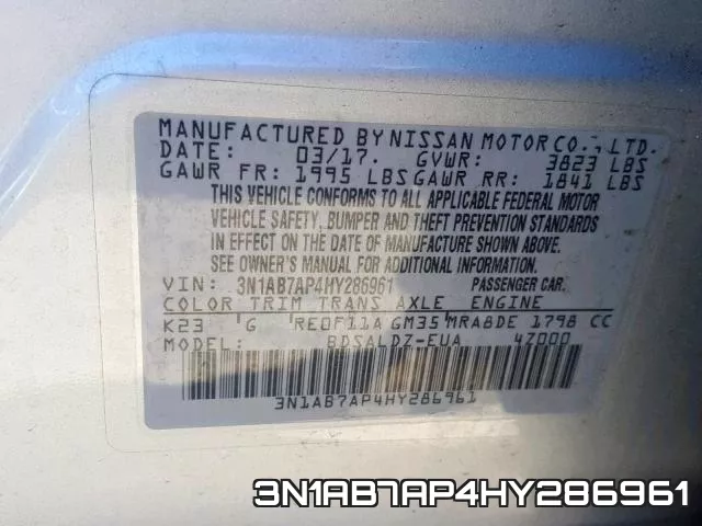 3N1AB7AP4HY286961 фото 2