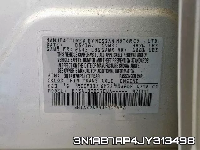 3N1AB7AP4JY313498 фото 2