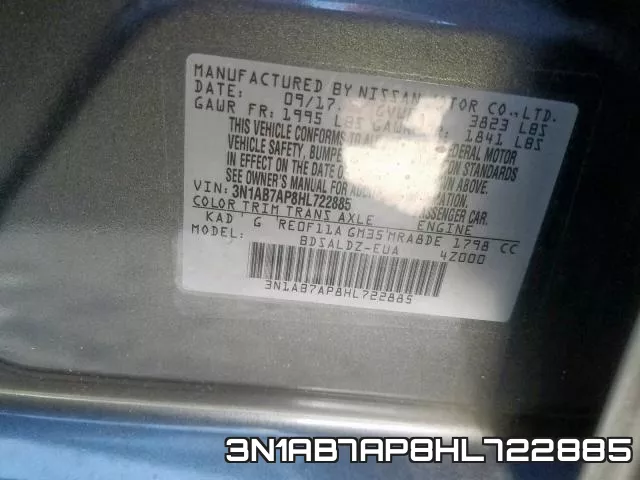 3N1AB7AP8HL722885 фото 2