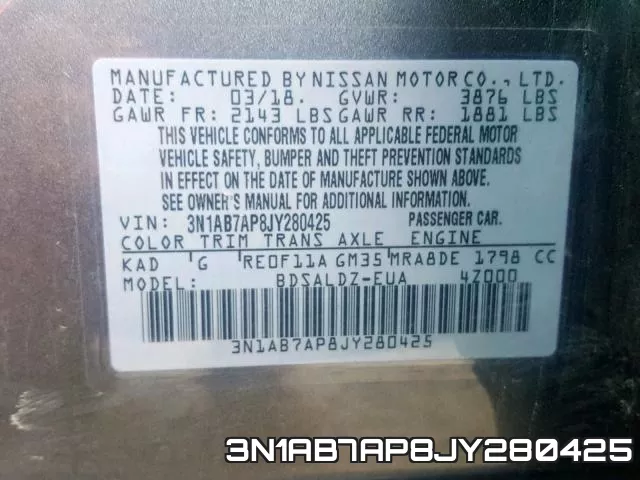 3N1AB7AP8JY280425 фото 2