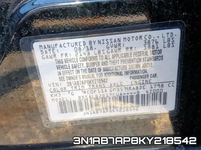 3N1AB7AP8KY218542 фото 2