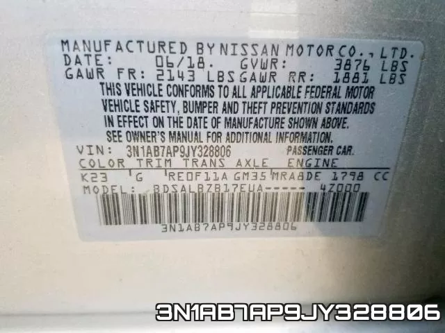 3N1AB7AP9JY328806 фото 2
