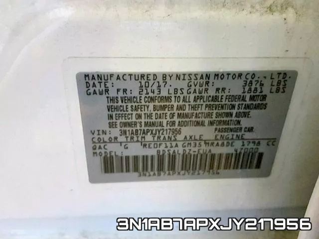 3N1AB7APXJY217956 фото 2