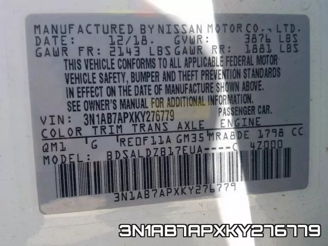 3N1AB7APXKY276779 фото 2