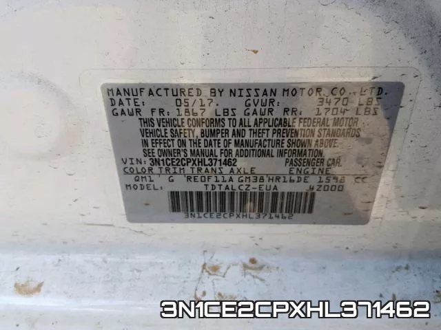 3N1CE2CPXHL371462 фото 2