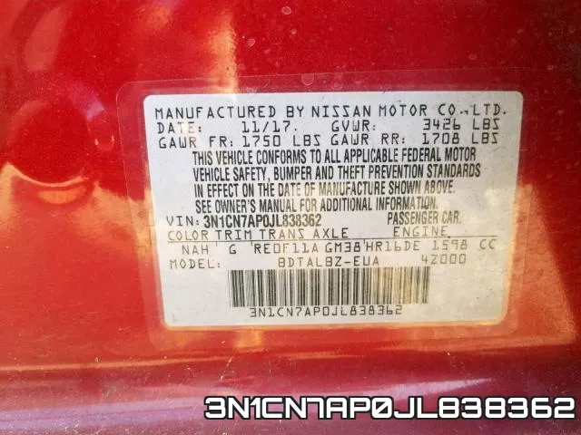 3N1CN7AP0JL838362 фото 2