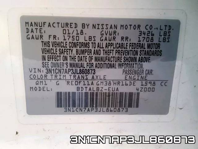 3N1CN7AP3JL860873 фото 2