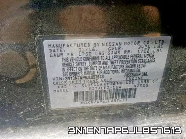 3N1CN7AP6JL857613 фото 2