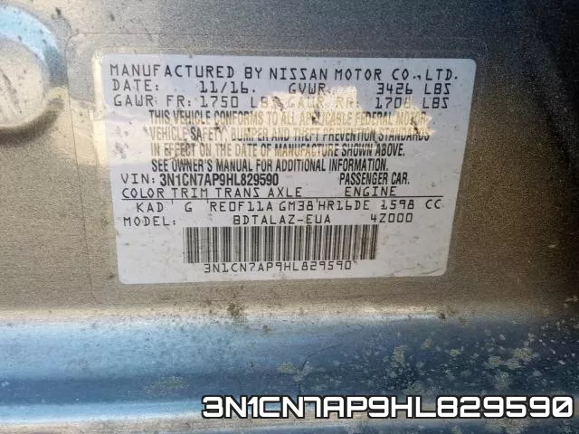3N1CN7AP9HL829590 фото 2