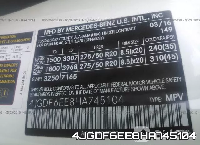 4JGDF6EE8HA745104 фото 10
