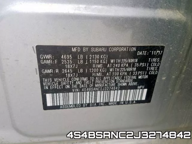 4S4BSANC2J3274842 фото 2