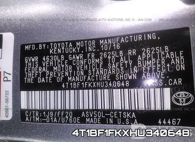 4T1BF1FKXHU340648 фото 10