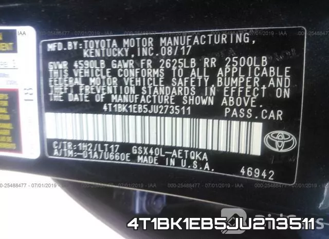 4T1BK1EB5JU273511 фото 10
