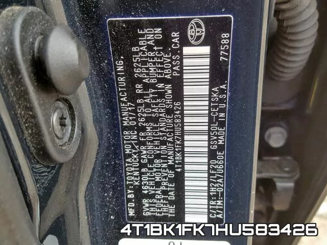 4T1BK1FK7HU583426 фото 2