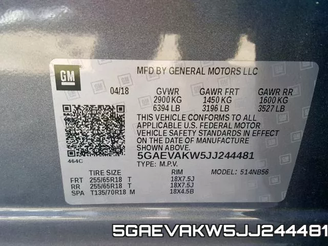 5GAEVAKW5JJ244481 фото 2