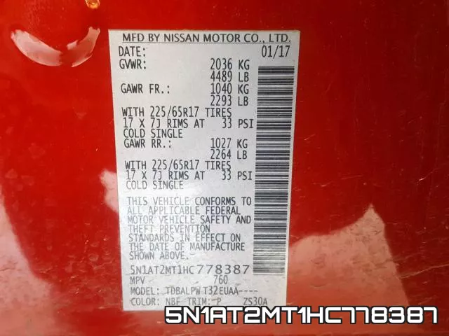 5N1AT2MT1HC778387 фото 2