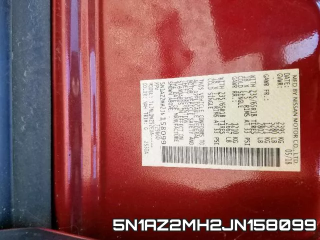 5N1AZ2MH2JN158099 фото 2