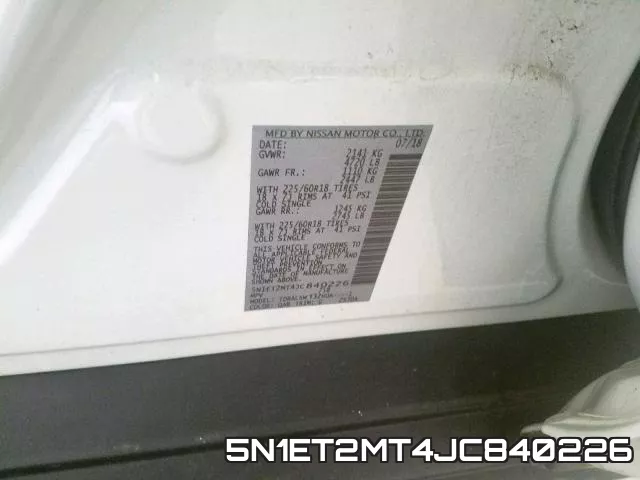 5N1ET2MT4JC840226 фото 2
