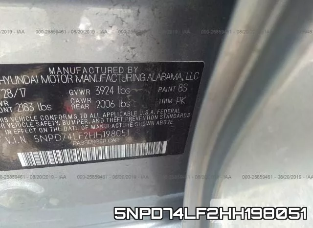 5NPD74LF2HH198051 фото 10